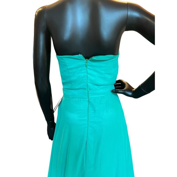 Vintage Kelly Green Chiffon Party Dress - Picture 5 of 5